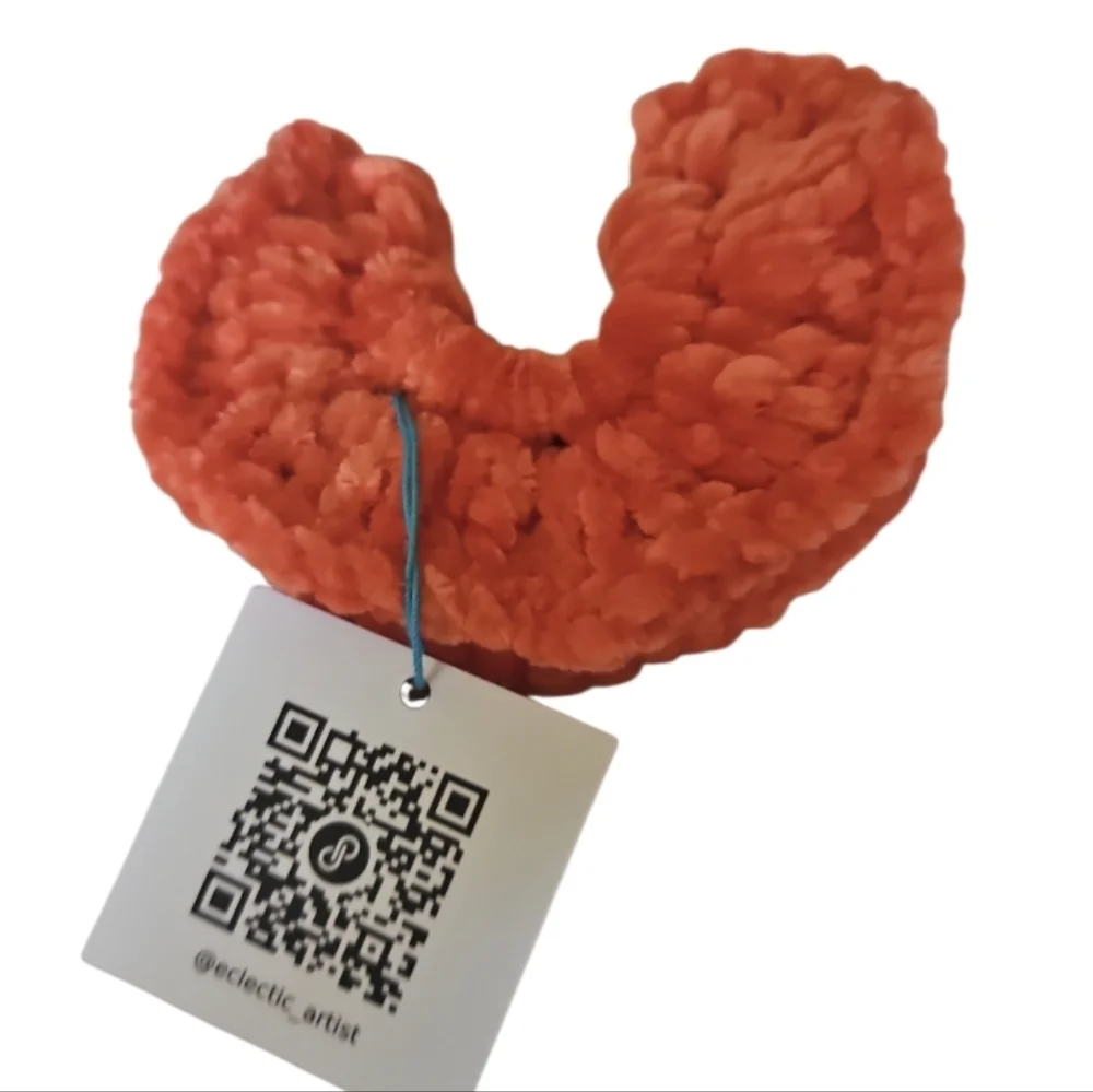 Handmade Tie Coral Concerto Crochet Scrunchie Ballerina Hair Accessory Chenille